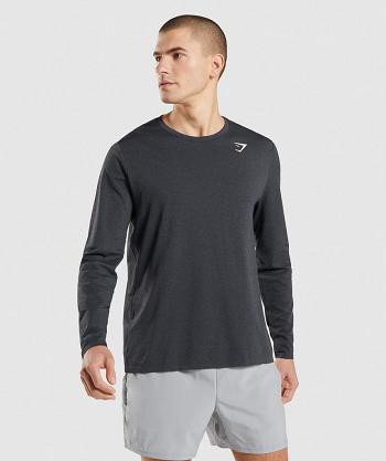 Gymshark Arrival Seamless Muške Dugi Rukav Crne | HR 2620OKI